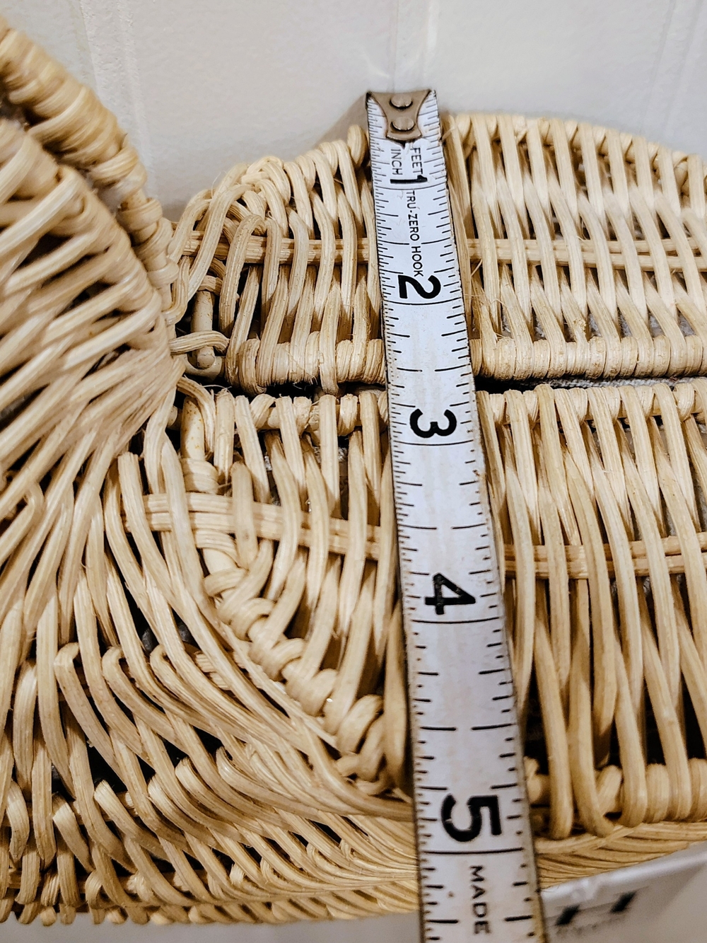 Haute Hippie Woven Rattan Crescent Crossbody with Pearl Strap - Natural - Picture 13 of 15